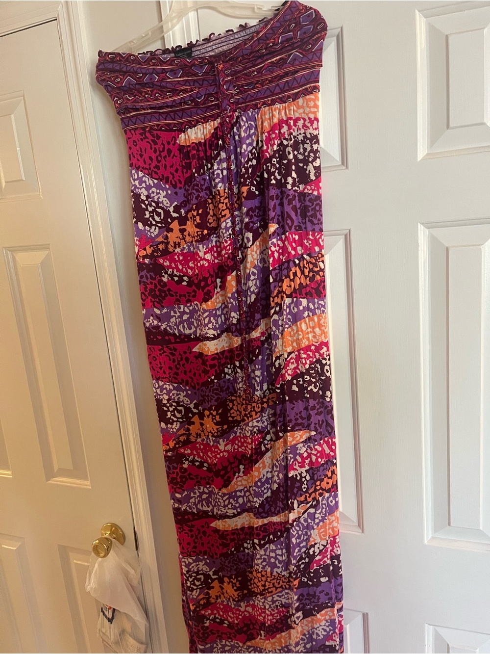 Faded Glory Multicolor Strapless Printed Maxi Dress